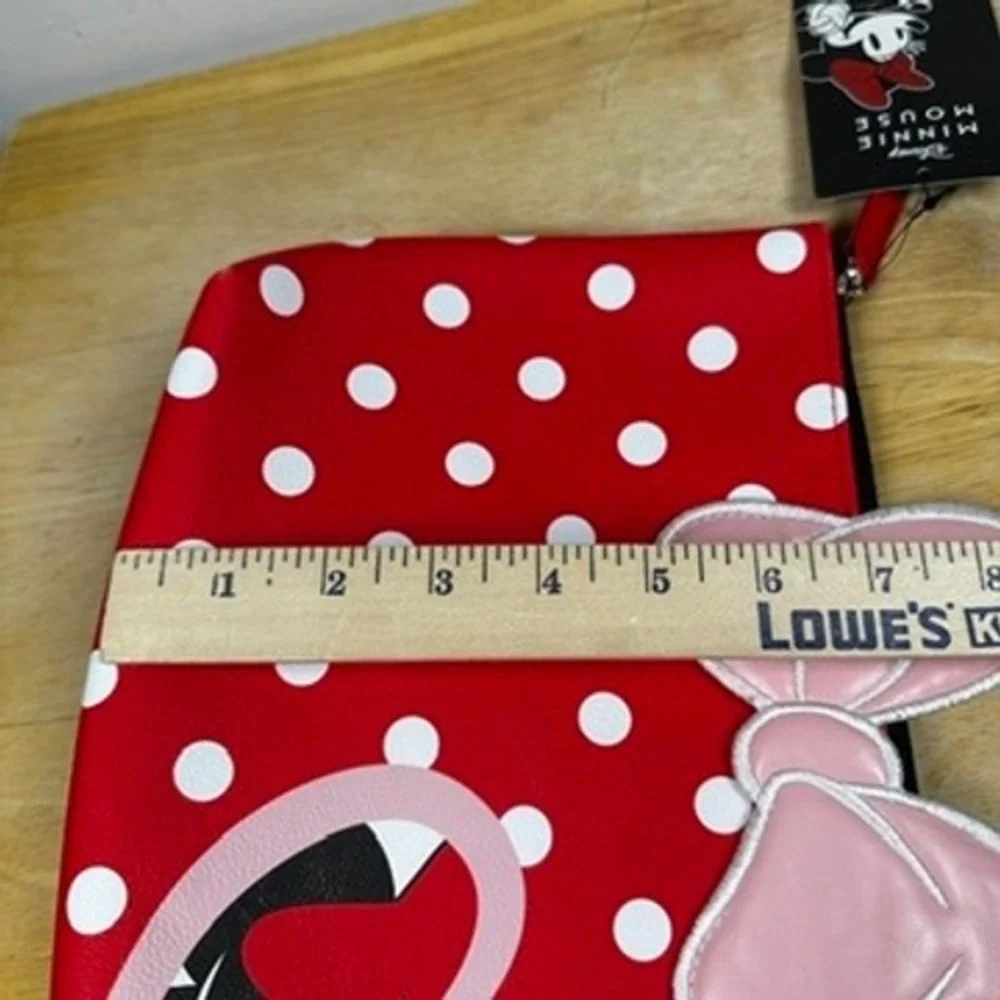 Ful Concept One Disney Minnie Mouse Cosmetic‎ Bag Red Polka Dot Heart Bow Travel